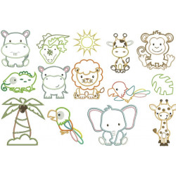 Stickserie - Dschungeltiere Appli